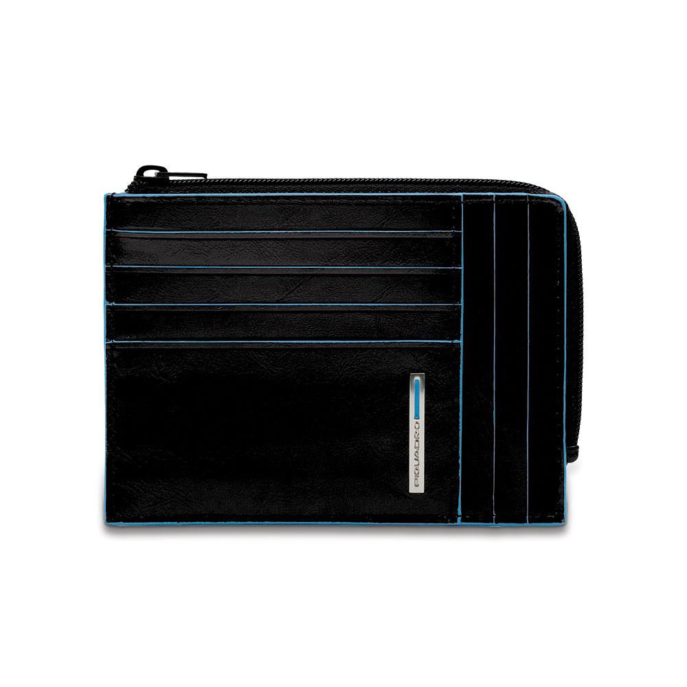 PIQUADRO BUSTINA PORTAMONETE BLUE SQUARE