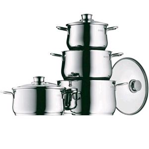 WMF Permadur Premium - Set di 3 padelle in accia…