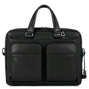 PIQUADRO BORSA SOTTILE BLACK SQUARE