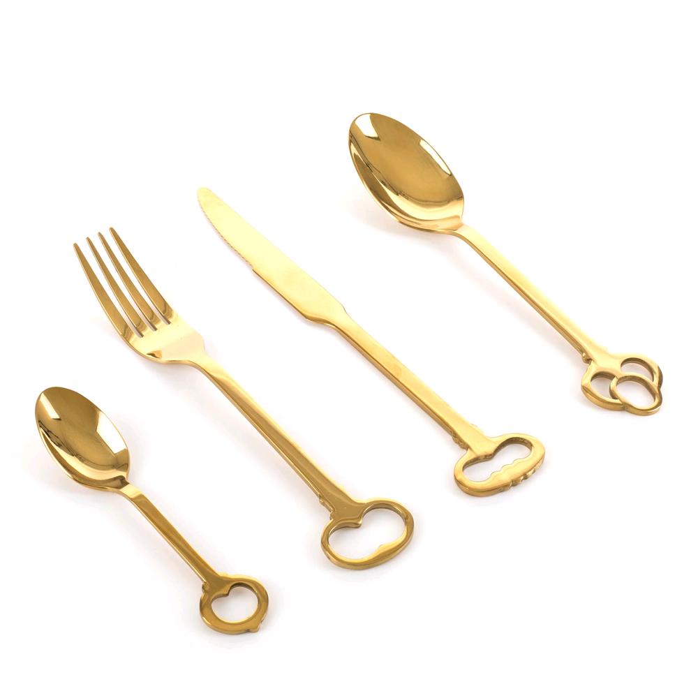 SELETTI SET 24 POSATE KEYTLERY GOLD