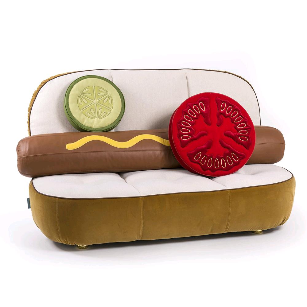SELETTI DIVANO HOT DOG CON CUSCINI