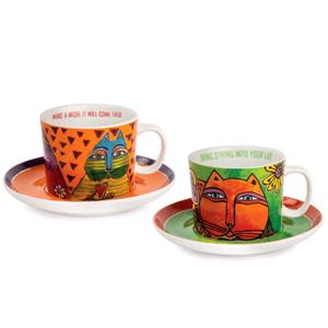EGAN SET 2 TAZZE CAPPUCCINO LAUREL BURCH