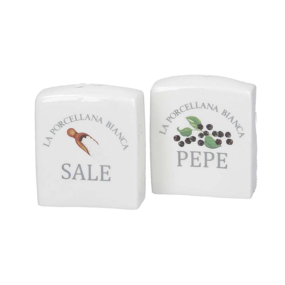 PORCELLANA BIANCA SET SALE E PEPE DECO CONSERVA