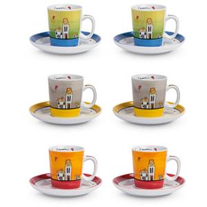 Egan Set 6 Tazze Caffe Con Piattino Le Casette