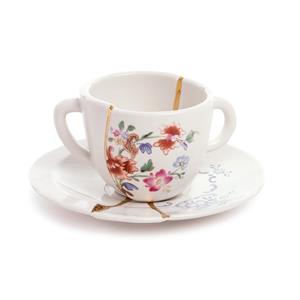 SELETTI TAZZA CAFFE CON PIATTINO DECOROV N1 KINTSUGI