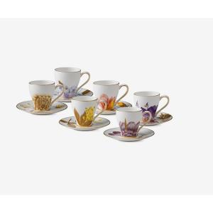Royal Copenhagen Flora Set 6 Tazze Caffe'