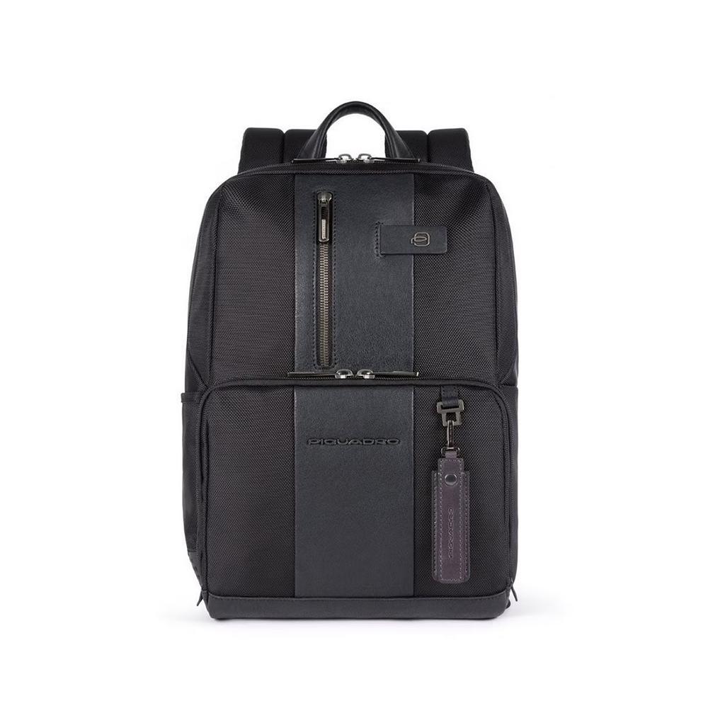 PIQUADRO BRIEF 2 ZAINO MEDIO IN PELLE E TESSUTO RICICLATO