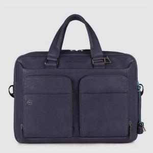 PIQUADRO BORSA SOTTILE BLACK SQUARE