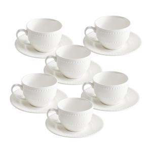 Porcellana Bianca Set 6 Tazze Caffe Collina