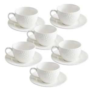 Porcellana Bianca Set 6 Tazze Caffe Sognante