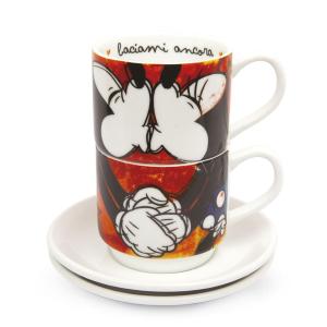 EGAN MICKEY E MINNIE SET 2 TAZZE CAFFE' IMPILABILI ROSSO