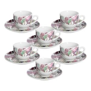 Fontebasso Calypso Set 6 Tazze Caffe Con Piattino