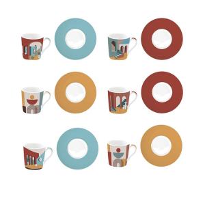 EASY LIFE ILLUSION SET 6 TAZZE ESPRESSO CON PIATTINO