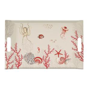 EASY LIFE CORAL REEF VASSOIO CON MANICI 54X35 CM