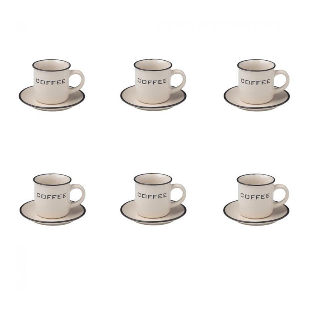 EVVIVA VINTAGE SET 6 TAZZE CAFFE