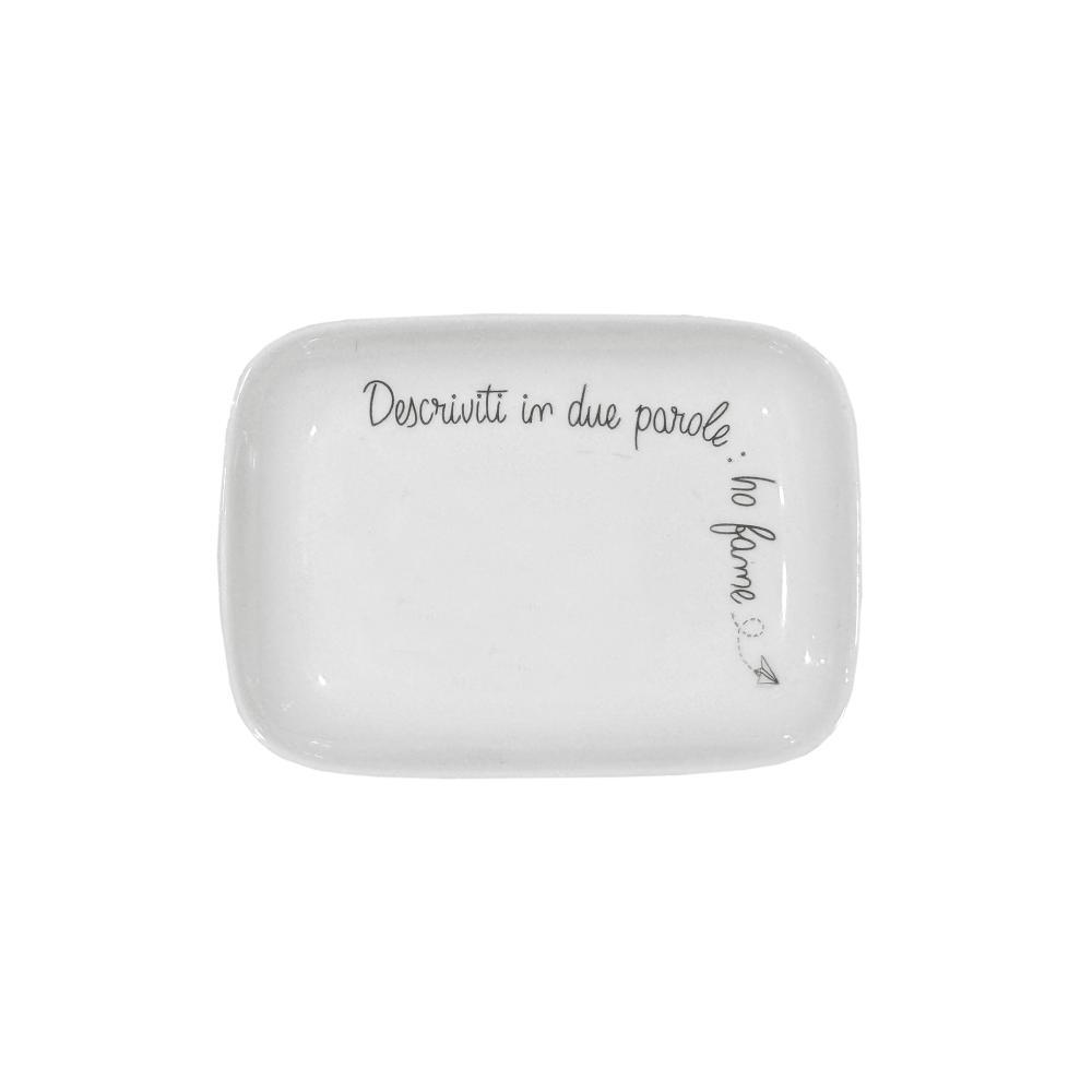 PORCELLANA BIANCA GLI ONESTI VASSOIO RETTANGOLARE 10X15 CM