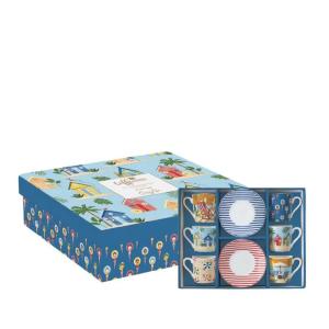 Easy Life A La Plage Set 6 Tazze Espresso Con Piattino
