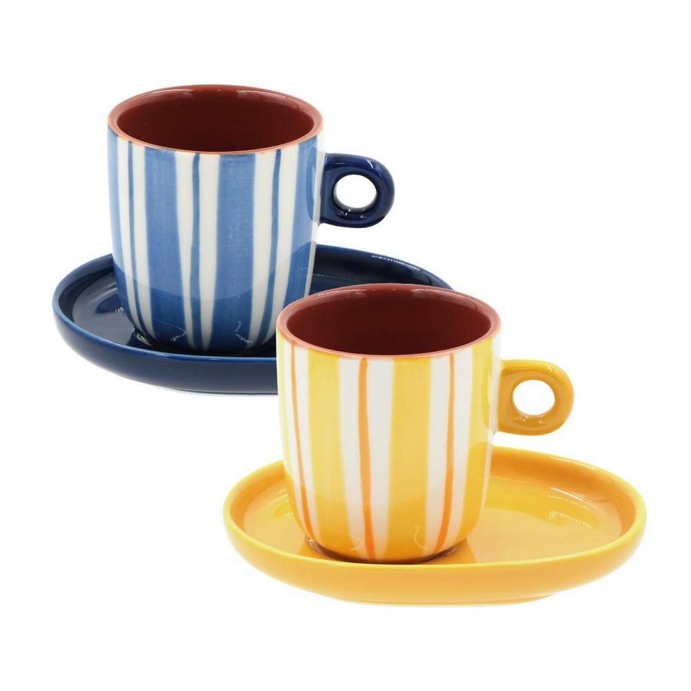 ROSE&TULIPANI ATTIMI SET 2 TAZZINE RIGHE