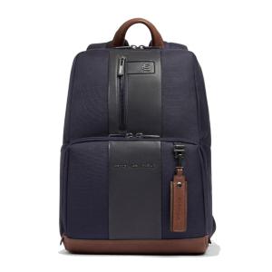 PIQUADRO BRIEF 2 ZAINO MEDIO IN PELLE E TESSUTO RICICLATO