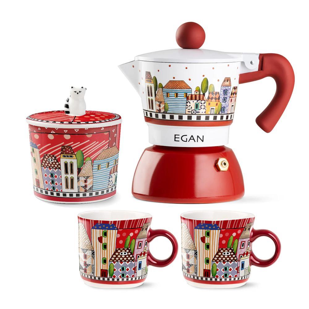 EGAN PAESE MIO SET MOKA + 2 MINIMUG + ZUCCHERIERA 