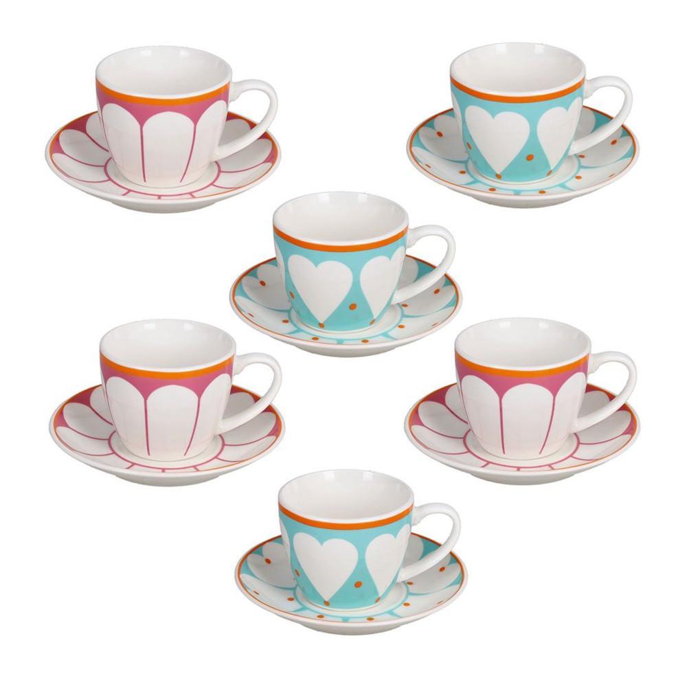 FONTEBASSO MADAME SET 6 TAZZE CAFFE CON PIATTINO