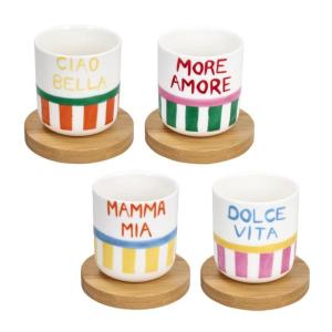 FONTEBASSO VIVA L'ITALIA SET 4 BICCHIERI CAFFE'