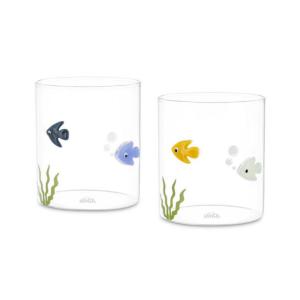 ROSE&TULIPANI LIEVE SET 2 BICCHIERI PESCI