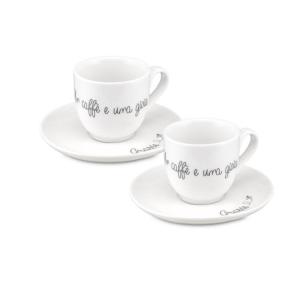 PORCELLANA BIANCA GLI ONESTI SET 2 TAZZINE CAFFE'