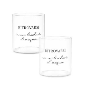PORCELLANA BIANCA I GARBATI SET 2 BICCHIERI ACQUA