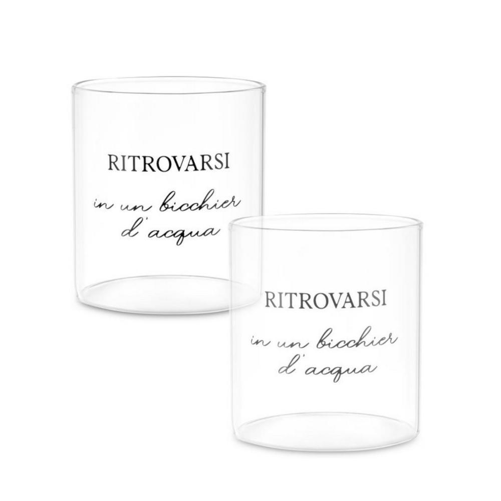 PORCELLANA BIANCA I GARBATI SET 2 BICCHIERI ACQUA